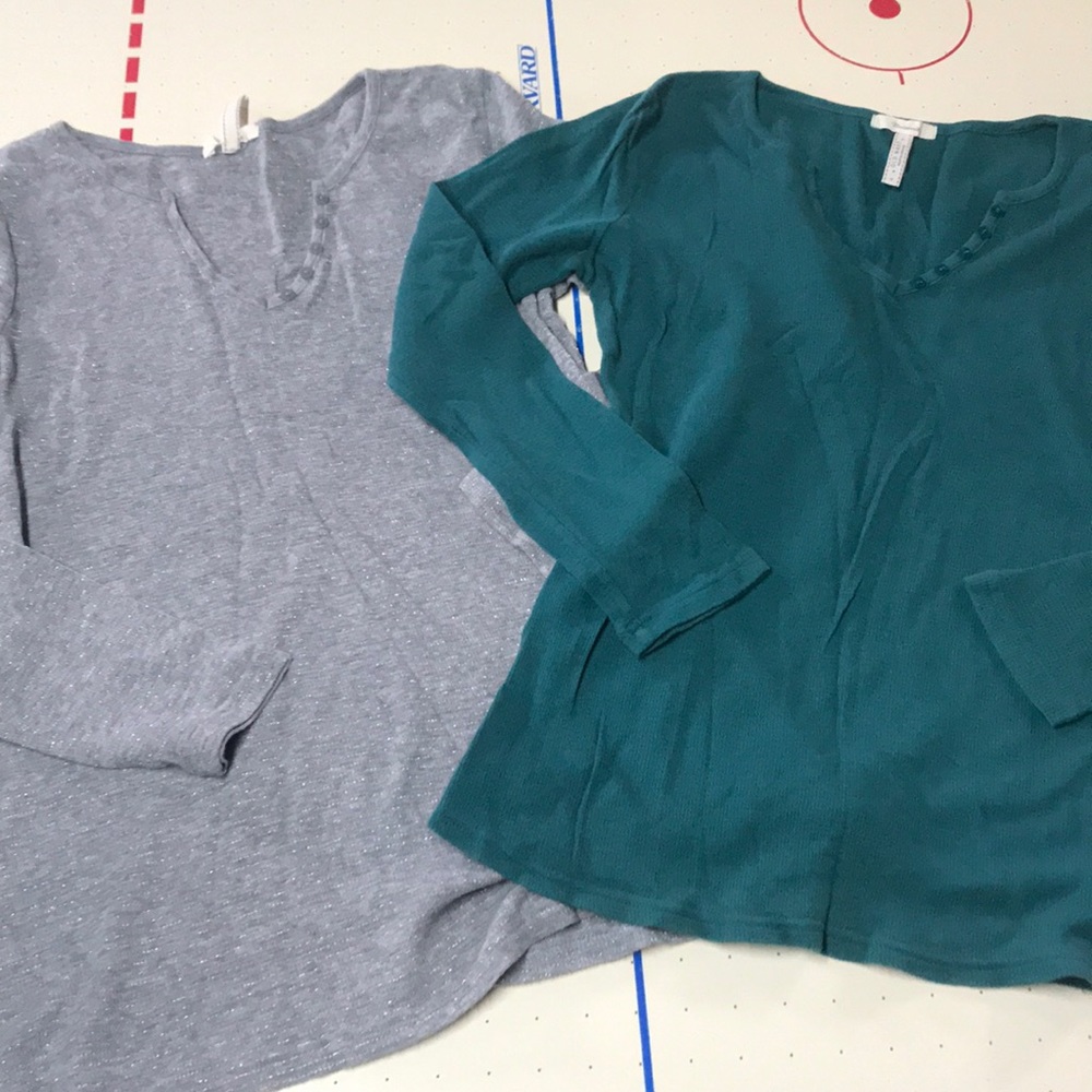 Lot of 2 long sleeve flannel type shirts